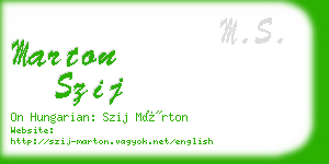 marton szij business card